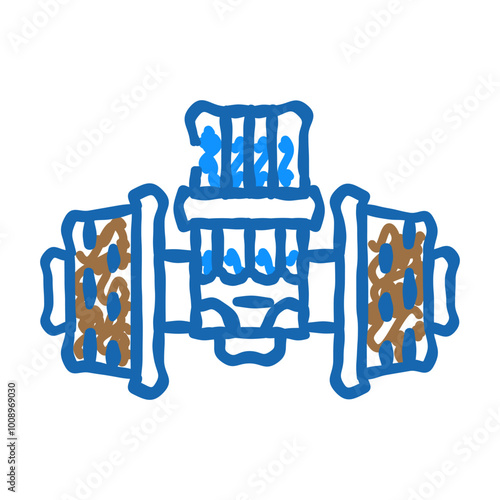 brake testing aircraft doodle icon sketch vector. brake testing aircraft sign. isolated symbol illustration