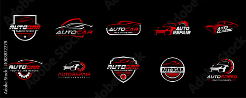 Car Logo Automotive Collection Set. Editable Vector Template