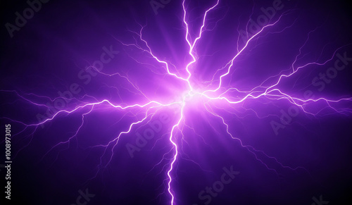 purple lighting energy flash background. AI Generated