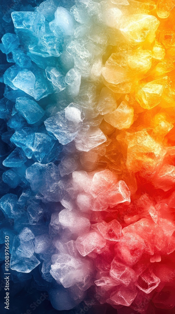 colorful vertical wallpaper featuring a gradient of ice cubes in shades of blue, red, and orange, creating a refreshing and vibrant visual effect colorful vertical wallpaper featuring a gradient of ice cubes in shades of blue, red, and orange, creating a refreshing and vibrant visual effect