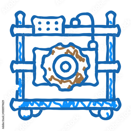 brake system repair aircraft doodle icon sketch vector. brake system repair aircraft sign. isolated symbol illustration