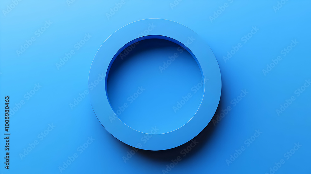 Blue Round Circle on Minimalist Background Blue Round Circle on Minimalist Background