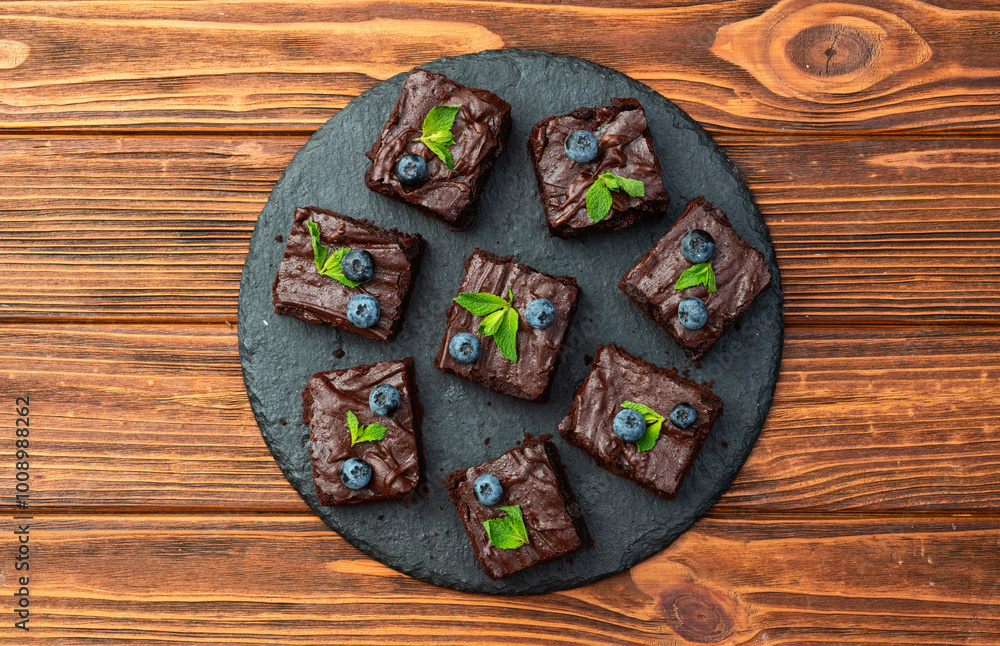 Homemade chocolate brownie photography . Top view Homemade chocolate brownie photography . Top view