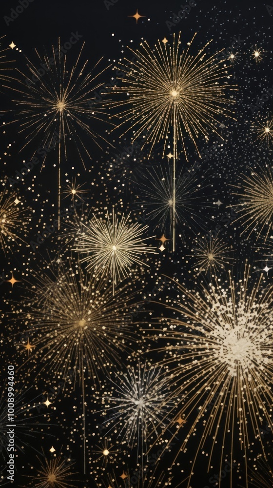 Naklejka premium Fireworks outdoors nature night.