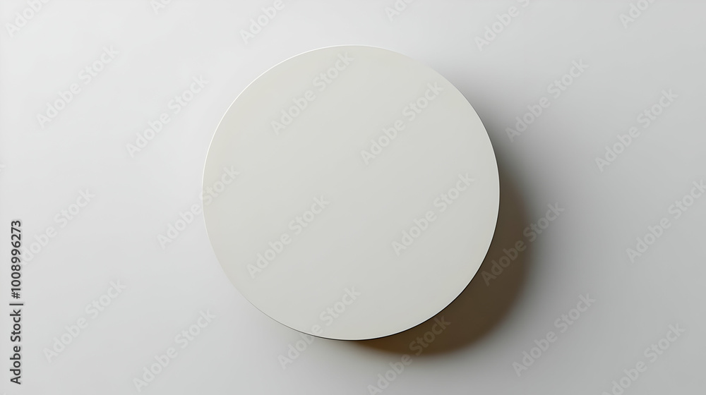 Simple White Circle on Neutral Background from Above Simple White Circle on Neutral Background from Above