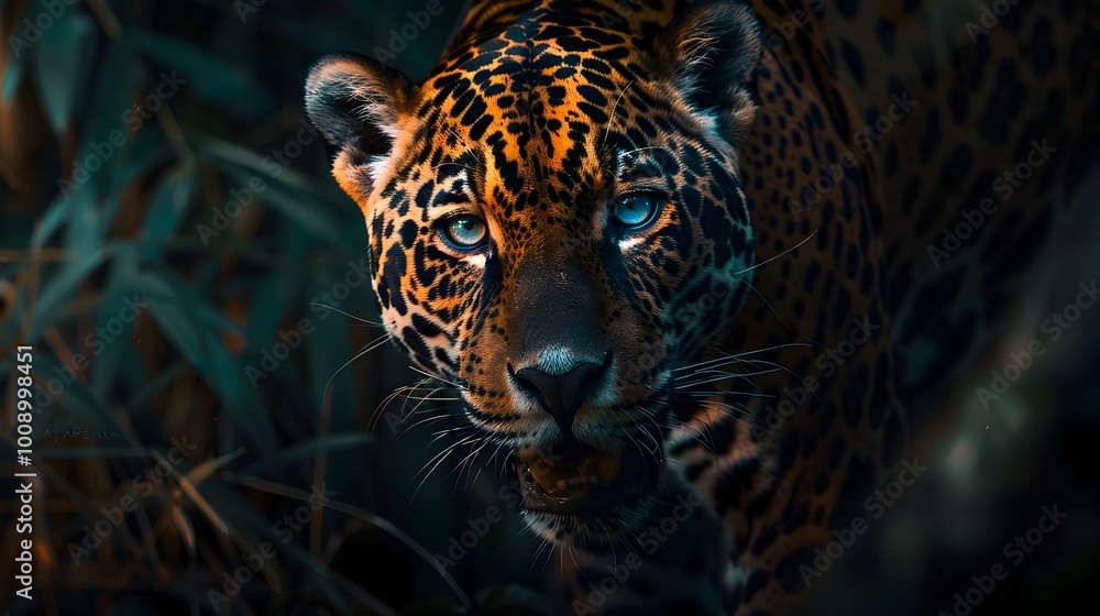 Obraz premium Fierce Jaguar Predator With Snarling Expression Captures Primal Jungle Intensity