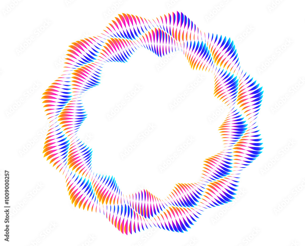 Design elements. Wave of many sparkling lines. Abstract circle glow wavy shape on a white background isolated. Creative line art. Vector illustration EPS 10 art deco style for wedding invitation Design elements. Wave of many sparkling lines. Abstract circle glow wavy shape on a white background isolated. Creative line art. Vector illustration EPS 10 art deco style for wedding invitation
