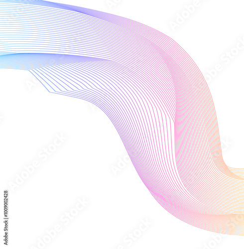 Design elements. Wave of many lines, angle lines. wavy stripes on white background isolated. Creative line art. Vector illustration EPS 10. Colourful waves with lines created using Blend Tool