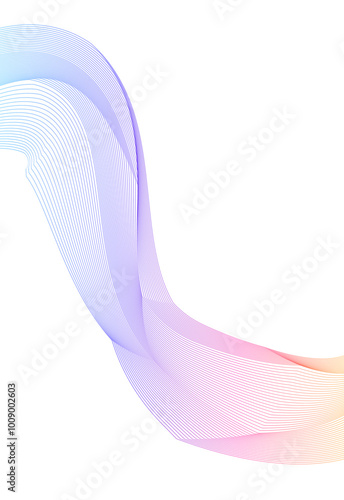 Design elements. Wave of many lines, angle lines. wavy stripes on white background isolated. Creative line art. Vector illustration EPS 10. Colourful waves with lines created using Blend Tool