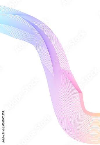 Design elements. Wave of many lines, angle lines. wavy stripes on white background isolated. Creative line art. Vector illustration EPS 10. Colourful waves with lines created using Blend Tool