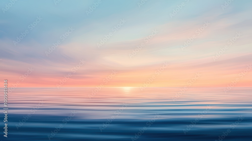 Serene sunset over calm ocean waters Serene sunset over calm ocean waters