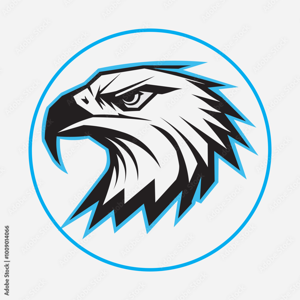 Sleek Eagle with Blue Accents Sleek Eagle with Blue Accents