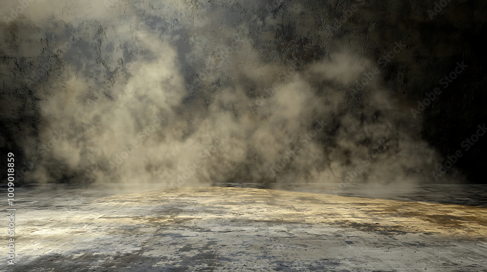 Illustration of a grunge smoke room interior with spotlight background for display product. Illustration of a grunge smoke room interior with spotlight background for display product.
