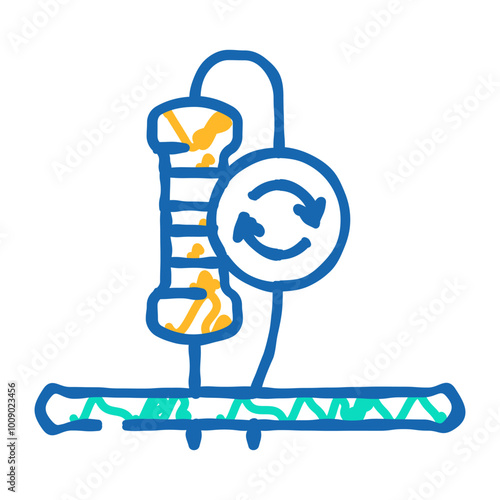 resistor replacement electronics doodle icon sketch vector. resistor replacement electronics sign. isolated symbol illustration