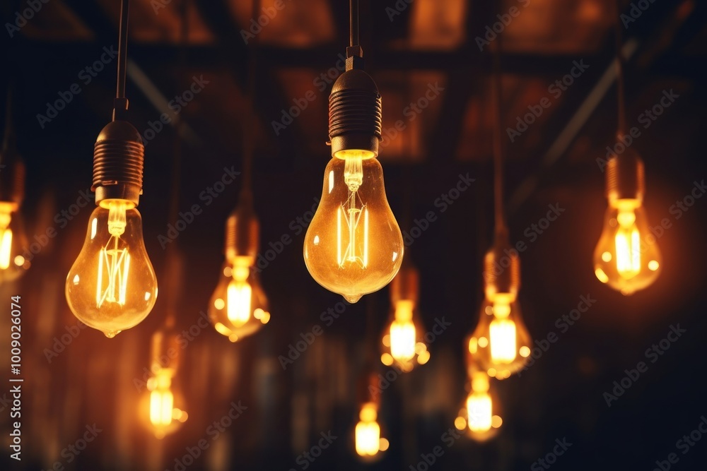 Retro-style light bulbs chandelier lightbulb hanging. Retro-style light bulbs chandelier lightbulb hanging.