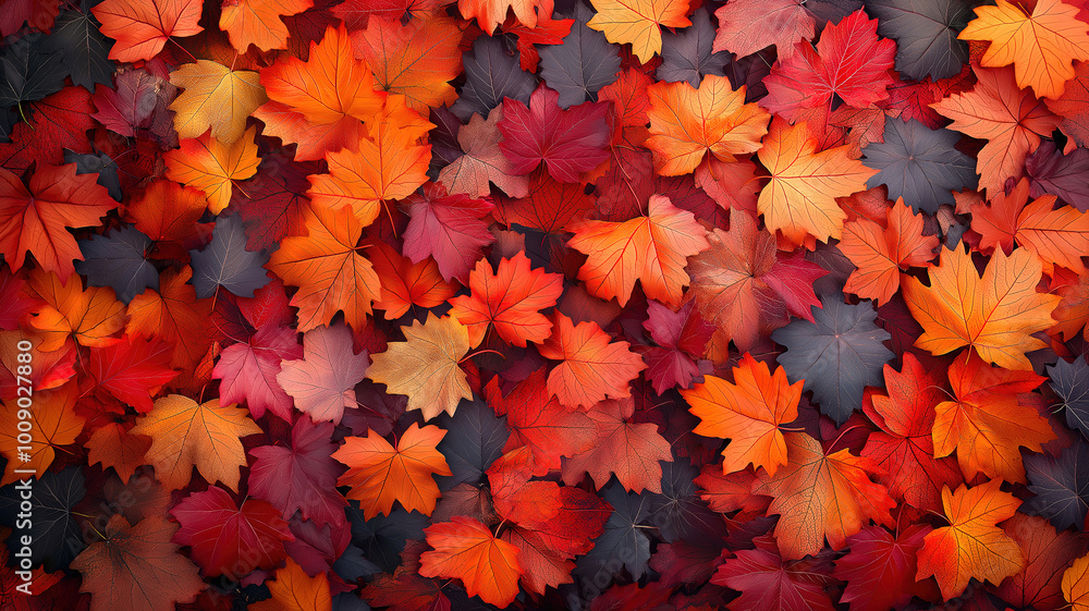 Fototapeta premium Chic Fall Background Featuring a Rich Tapestry of Colorful Autumn Leaves