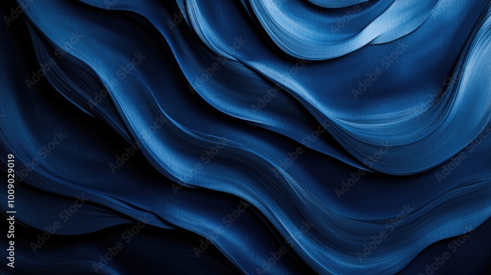 Obraz premium Blue Wave Pattern Close Up
