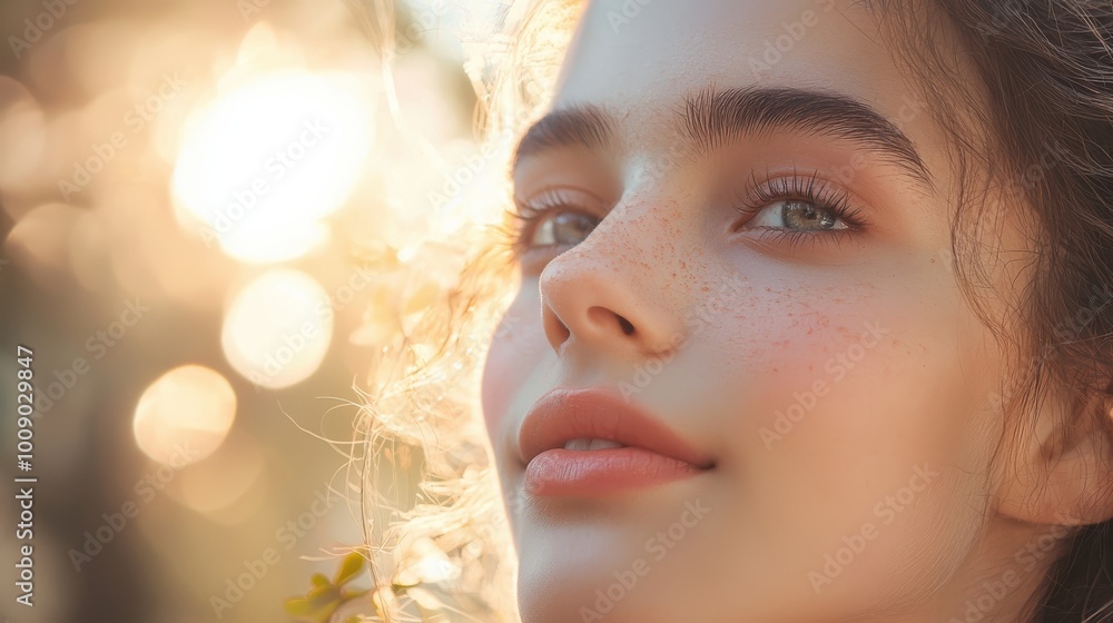 Fototapeta premium Soft Portrait of Woman in Sunlight