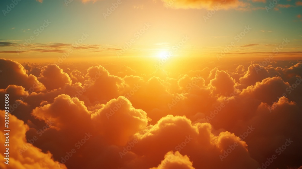 Sunset over cloudy sky Sunset over cloudy sky