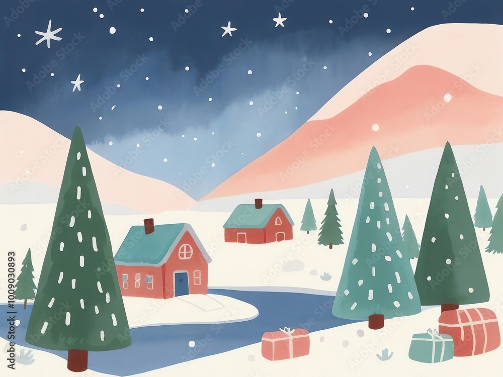 Fototapeta premium Christmas Winter Landscape