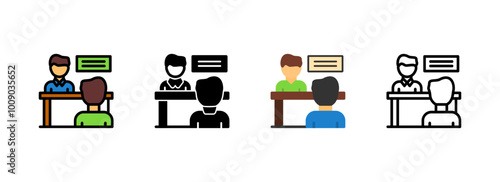 Set of Interviewer and interviewee Icon