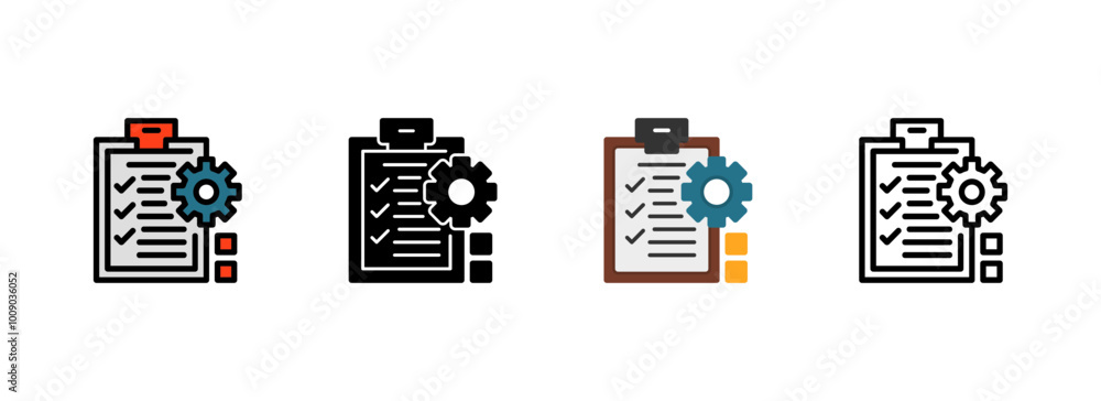 Set of Checklist indicating preparation Icon Set of Checklist indicating preparation Icon