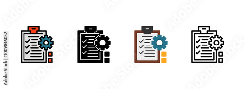 Set of Checklist indicating preparation Icon