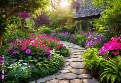 stunning vibrant garden layouts featuring dynamic plant arrangements colorful foliage eye catching outdoor space, flower, design, landscape, greenery