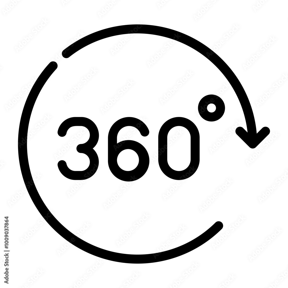 360 video line icon 360 video line icon