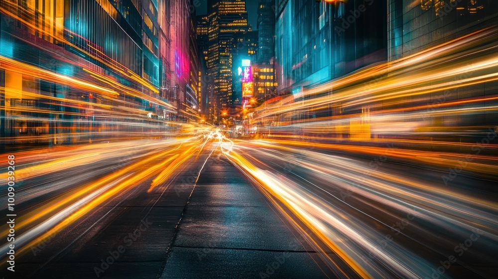 Abstract Cityscape with Long Exposure Light Trails Abstract Cityscape with Long Exposure Light Trails