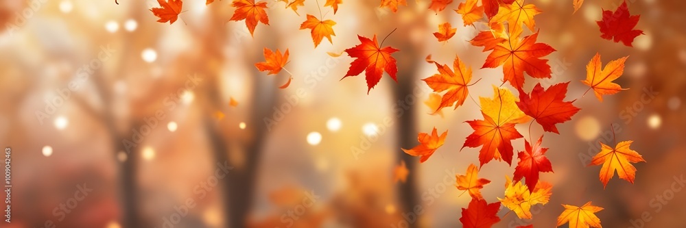 A burst of orange and red autumn leaves illuminated by bright light, creating a warm, dreamy bokeh effect.
A burst of orange and red autumn leaves illuminated by bright light, creating a warm, dreamy bokeh effect.