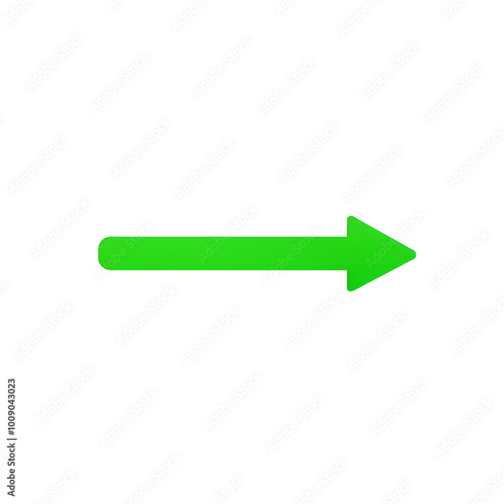 Thin green right-pointing arrow with a sleek design, isolated on transparent background, Generative AI Thin green right-pointing arrow with a sleek design, isolated on transparent background, Generative AI