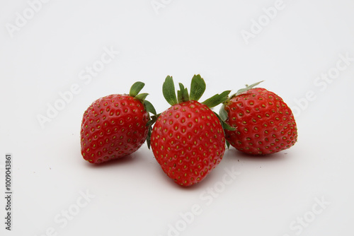strawberries on a white background