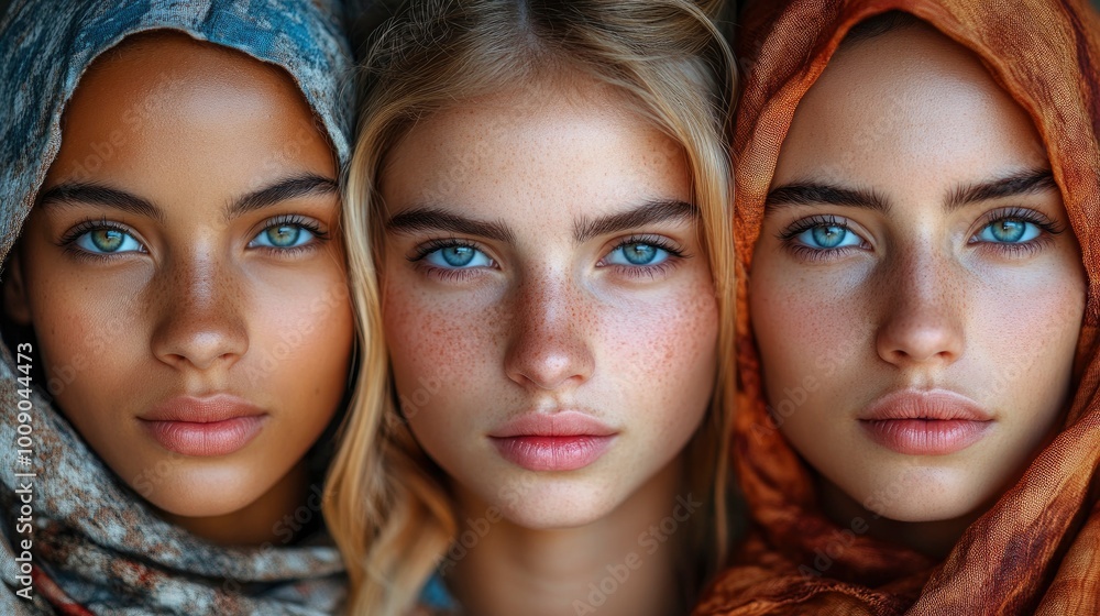 Three Diverse Women Looking Directly at the Camera Three Diverse Women Looking Directly at the Camera