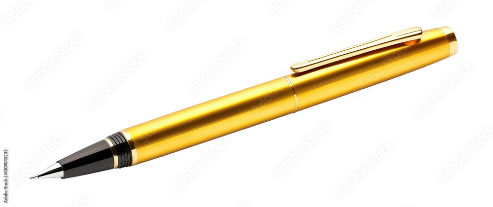 Elegant gold and black pen, isolated on transparent cutout background Elegant gold and black pen, isolated on transparent cutout background