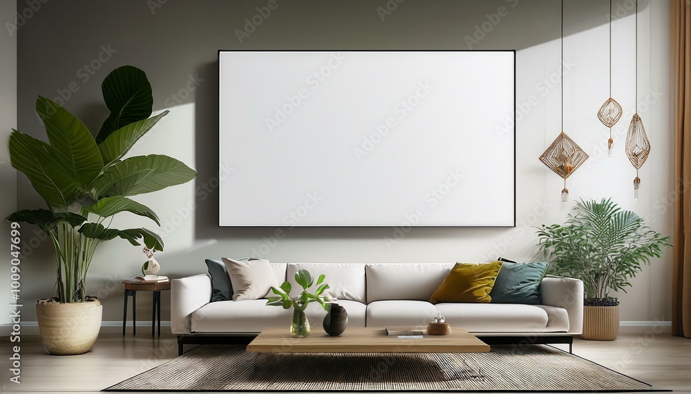 White sofa in a modern living room White sofa in a modern living room