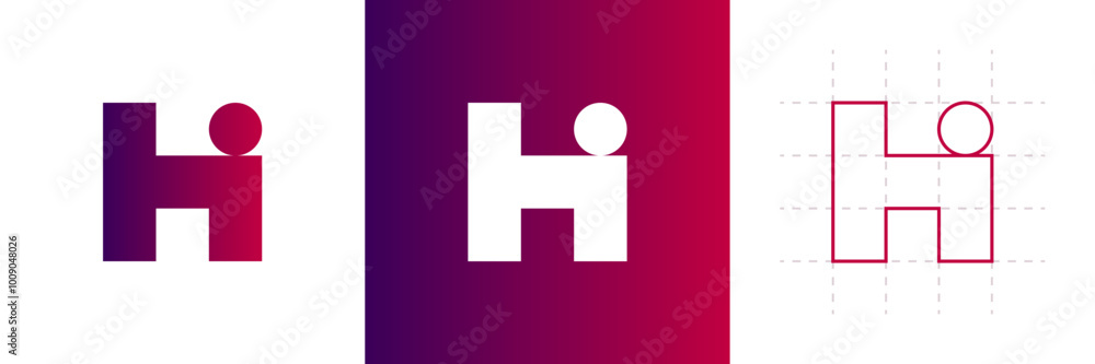 modern and unique letter H initials logo design. Creative letter h and i logotype modern and unique letter H initials logo design. Creative letter h and i logotype