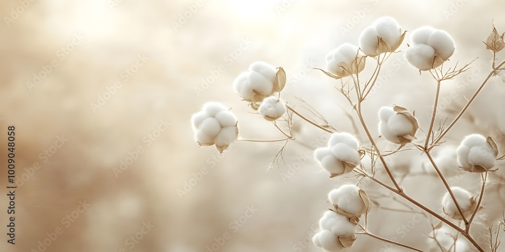 Close-up of a cotton field showcasing delicate white bolls in soft focus. Sepia tones add to the ethereal atmosphere, highlighting botanical details in a dreamy light. Close-up of a cotton field showcasing delicate white bolls in soft focus. Sepia tones add to the ethereal atmosphere, highlighting botanical details in a dreamy light.