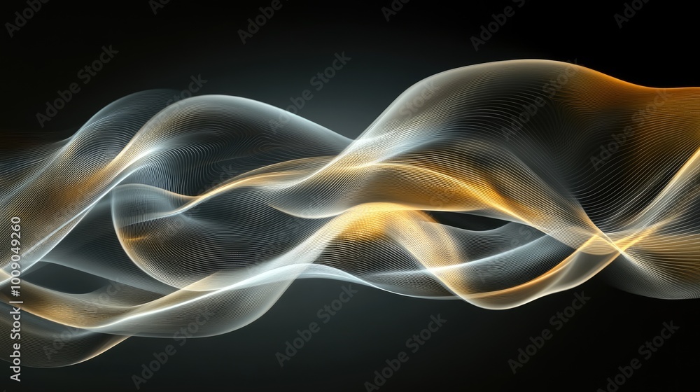 Fototapeta premium Soft flowing lines create an elegant, high-tech abstract design with warm tones