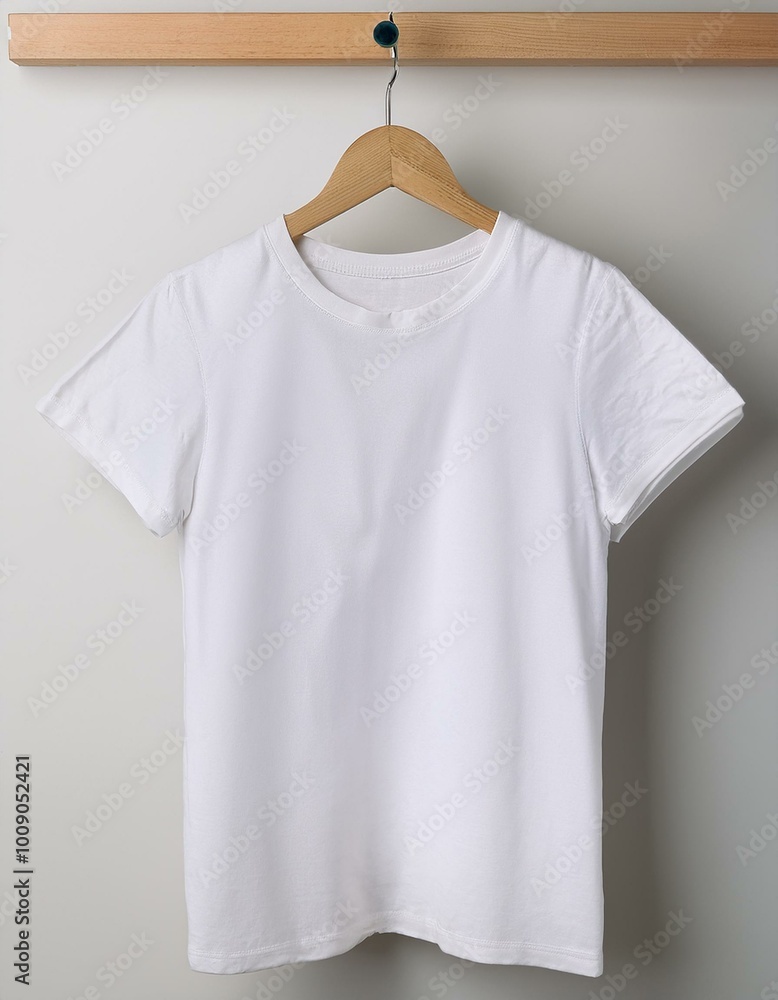 Blank white t-shirt on hanger Blank white t-shirt on hanger