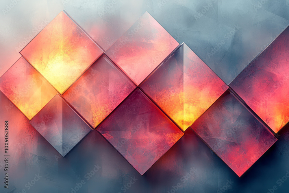 A complex lattice of overlapping polygons, creating an intricate pattern, isolated on a light pastel background, A complex lattice of overlapping polygons, creating an intricate pattern, isolated on a light pastel background,