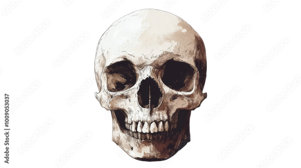 Skull Illustration Isolated On Transparent Background Skull Illustration Isolated On Transparent Background