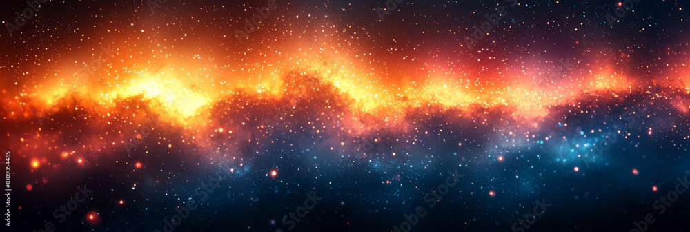 Fototapeta premium A radiant mix of soft bokeh circles blending into a smooth gradient, floating gently on a vibrant canvas,