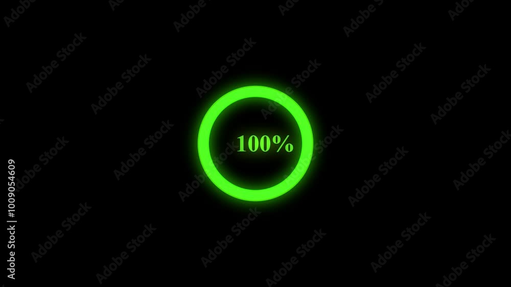 Loading process in a circle. Bright Green loading bar from 0 to 100 percent. Animation (1) Loading process in a circle. Bright Green loading bar from 0 to 100 percent. Animation (1)
