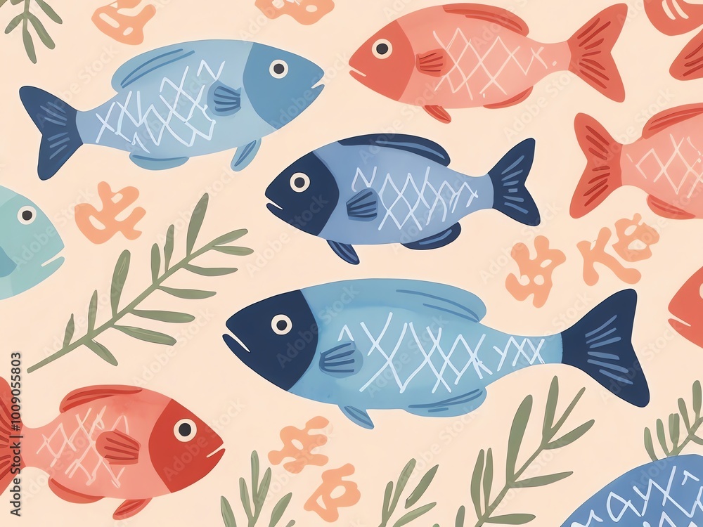 Colorful Fish Illustration Colorful Fish Illustration