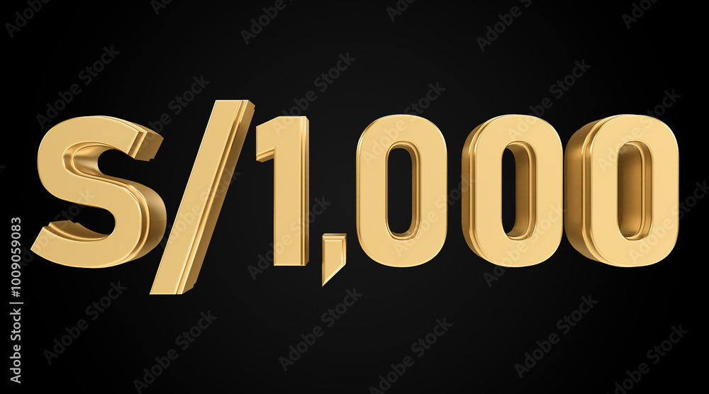 one thousand 3D suns, golden number, shiny golden text one thousand 3D suns, golden number, shiny golden text