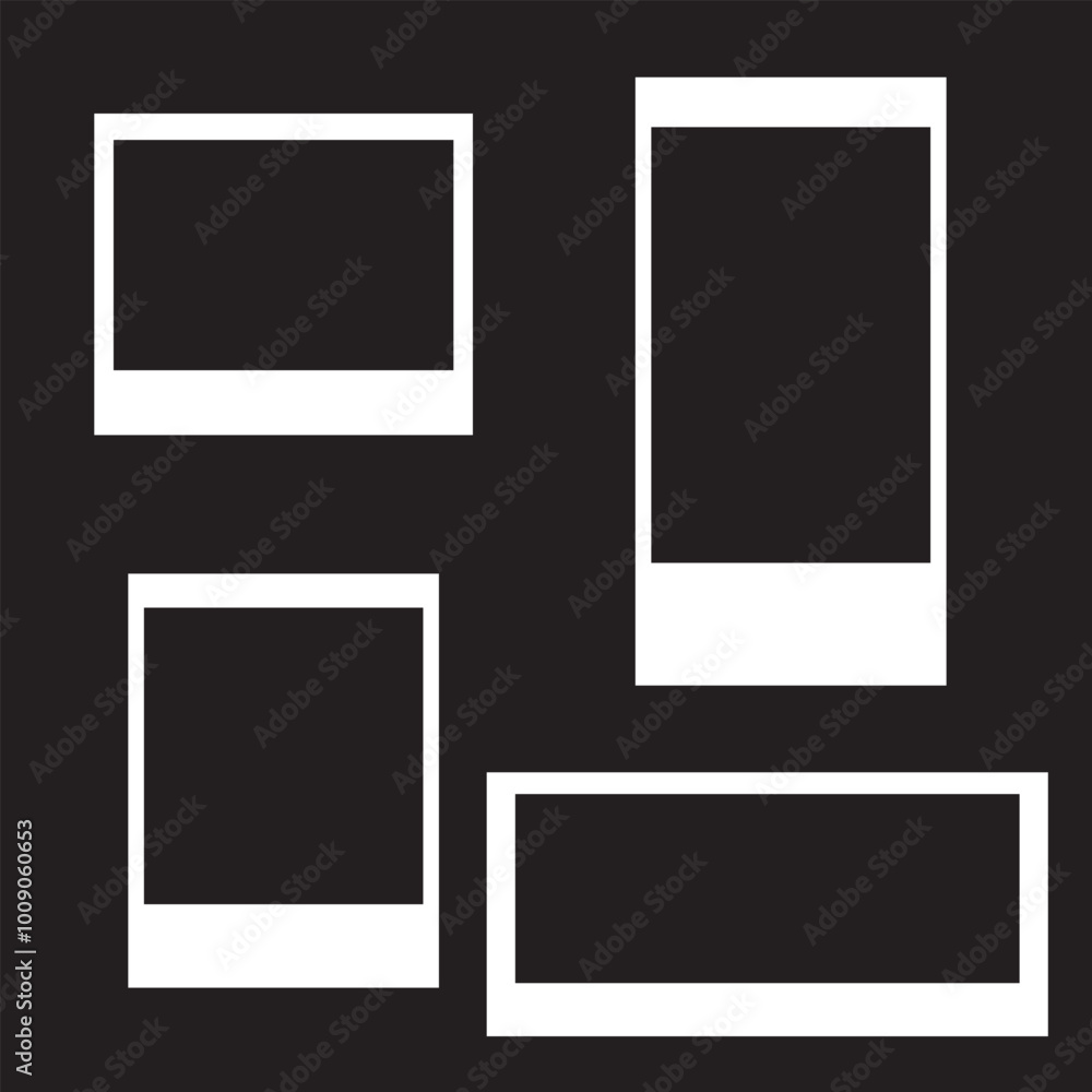 Vector Polaroid white Frames in different sizes. Realistic Photo Templates with Shadows. Vintage Card Set for Stock Use. Vector illustration. EPS 10/AI Vector Polaroid white Frames in different sizes. Realistic Photo Templates with Shadows. Vintage Card Set for Stock Use. Vector illustration. EPS 10/AI