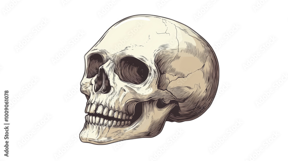 Skull Illustration Isolated On Transparent Background Skull Illustration Isolated On Transparent Background