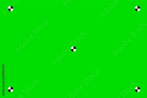  chroma key green screen background, viewfinder camera frame, video film screen template, overlay. Cinema display with grid.