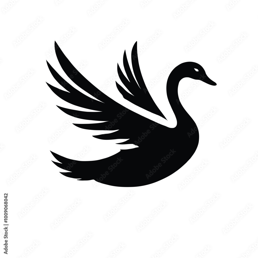 Obraz premium Graceful Swan in Flight